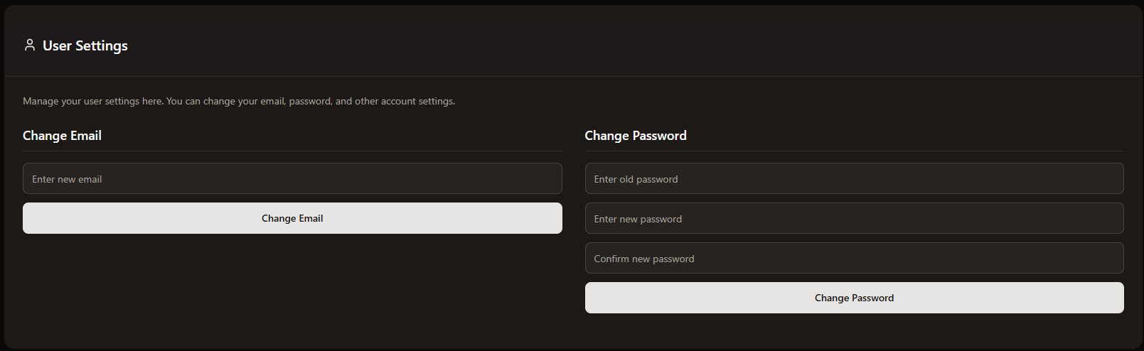 User Settings